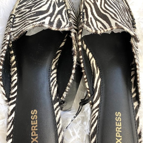 NWT EXPRESS Zebra Print Loafers Size 8 - Picture 5 of 7
